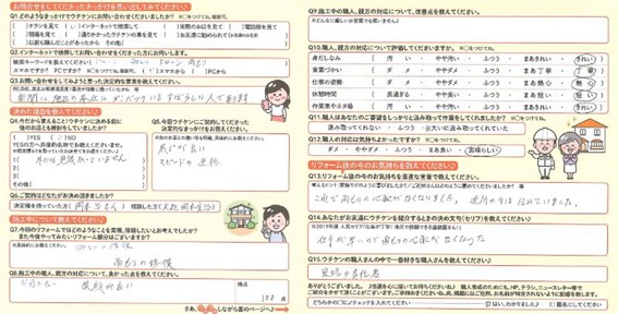 【浜松】内山建装の口コミ「雨漏りの心配がなくなった」雨漏り修復工事をされたお客様の声 画像