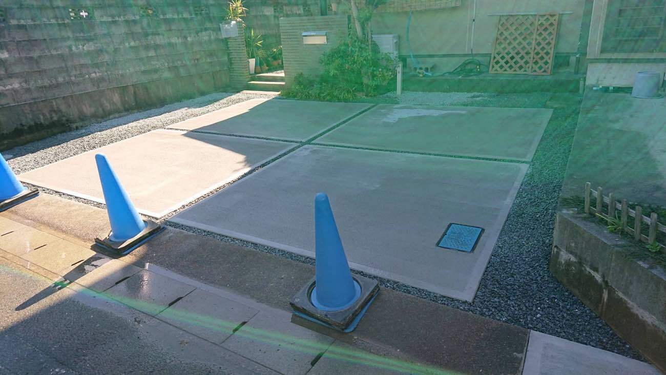 駐車場のコンクリート舗装の施工事例 画像