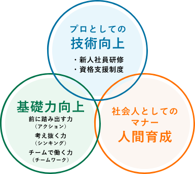 ウチケンの教育体制　イメージ図　画像